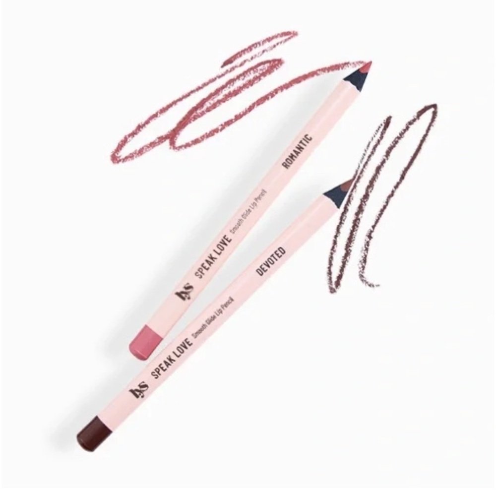 NEW LYS Speak Love Lip Liner Pencil Duo in Devoted and Romantic Deep Brown/Rose